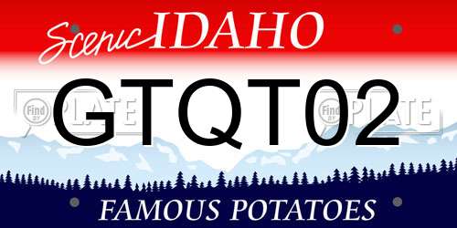 GTQT02 Idaho License Plate