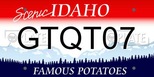 GTQT07 Idaho License Plate