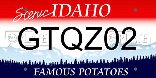 GTQZ02 Idaho License Plate