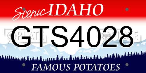 GTS4028 Idaho License Plate