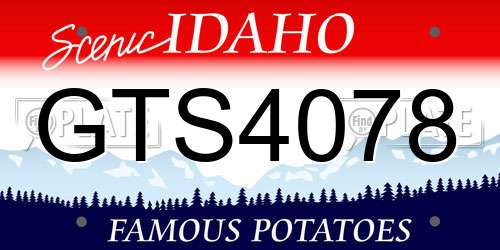 GTS4078 Idaho License Plate