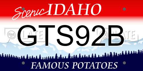 GTS92B Idaho License Plate