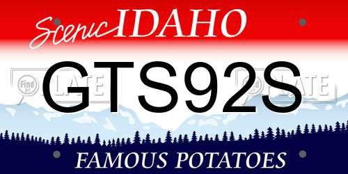 GTS92S Idaho License Plate