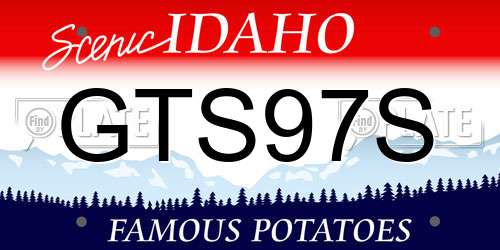 GTS97S Idaho License Plate