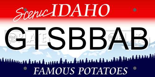 GTSBBAB Idaho License Plate