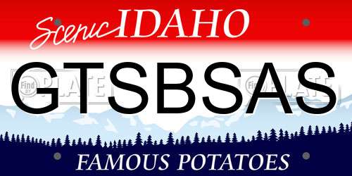 GTSBSAS Idaho License Plate
