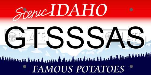 GTSSSAS Idaho License Plate