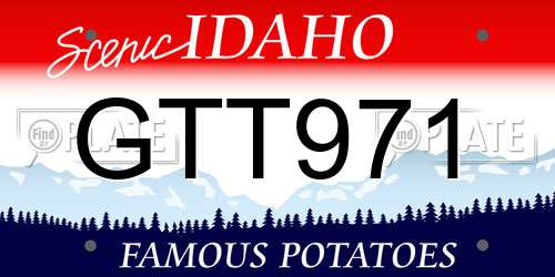 GTT971 Idaho License Plate