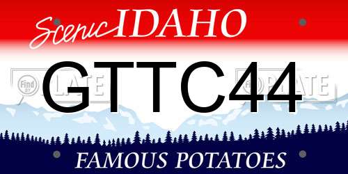 GTTC44 Idaho License Plate