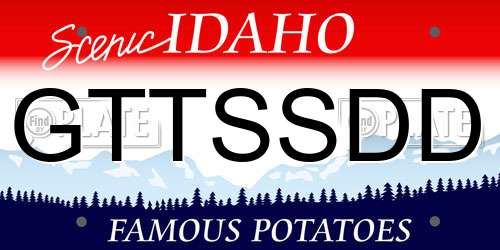 GTTSSDD Idaho License Plate