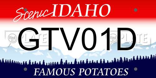GTV01D Idaho License Plate