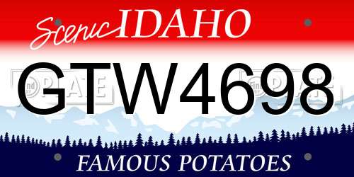 GTW4698 Idaho License Plate