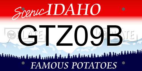 GTZ09B Idaho License Plate