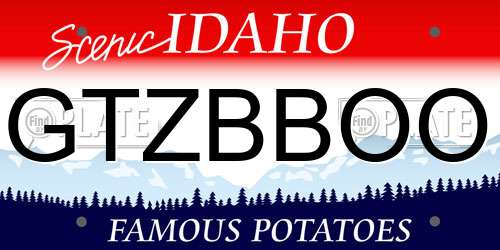 GTZBBOO Idaho License Plate