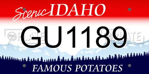 GU1189 Idaho License Plate