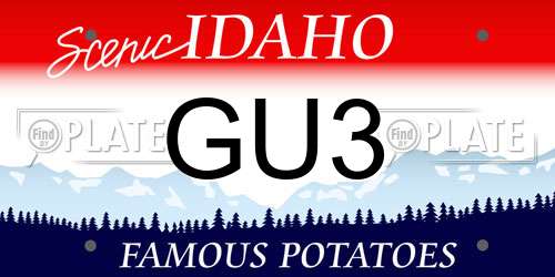 GU3 Idaho License Plate