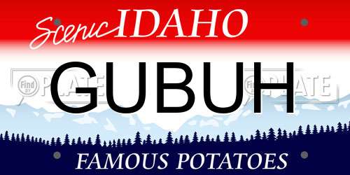 GUBUH Idaho License Plate