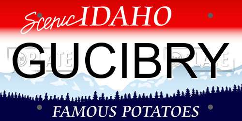 GUCIBRY Idaho License Plate