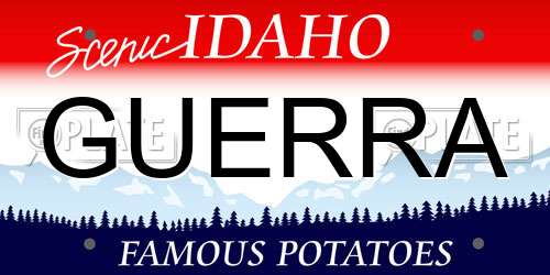 GUERRA Idaho License Plate