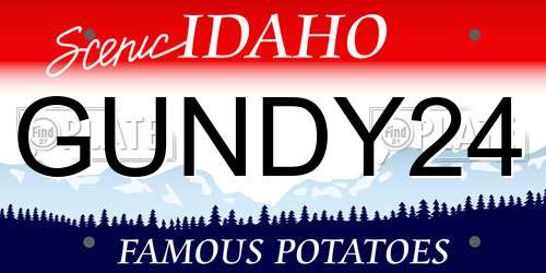 GUNDY24 Idaho License Plate