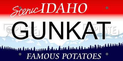 GUNKAT Idaho License Plate