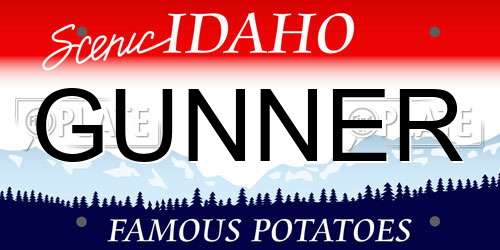GUNNER Idaho License Plate