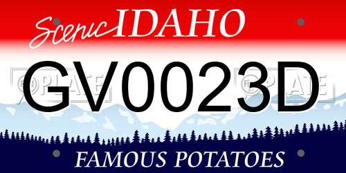 GV0023D Idaho License Plate