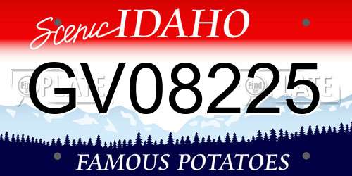 GV08225 Idaho License Plate