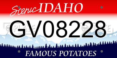 GV08228 Idaho License Plate