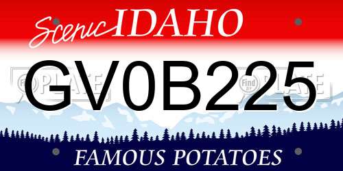 GV0B225 Idaho License Plate
