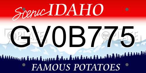 GV0B775 Idaho License Plate