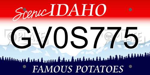 GV0S775 Idaho License Plate