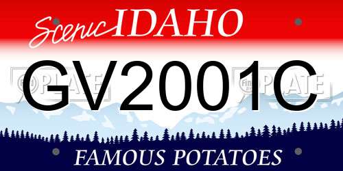 GV2001C Idaho License Plate