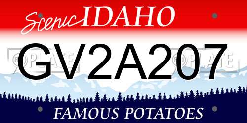 GV2A207 Idaho License Plate
