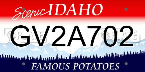 GV2A702 Idaho License Plate
