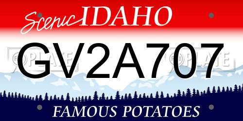 GV2A707 Idaho License Plate