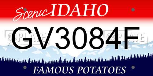 GV3084F Idaho License Plate