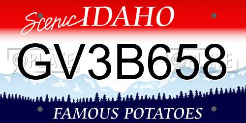GV3B658 Idaho License Plate
