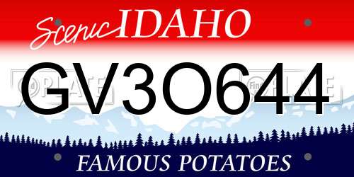 GV3O644 Idaho License Plate