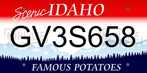 GV3S658 Idaho License Plate