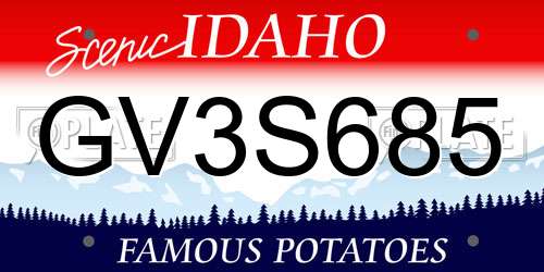 GV3S685 Idaho License Plate