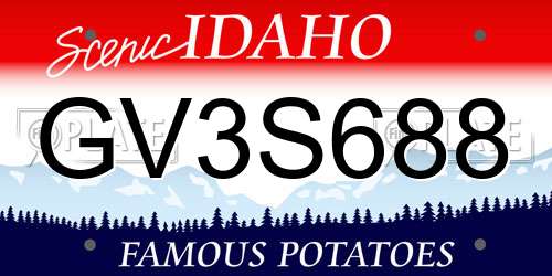 GV3S688 Idaho License Plate