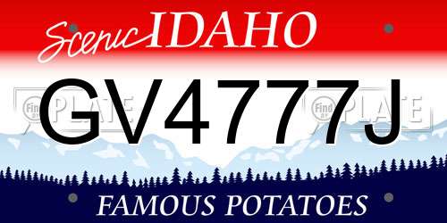 GV4777J Idaho License Plate