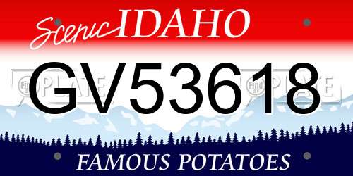 GV53618 Idaho License Plate