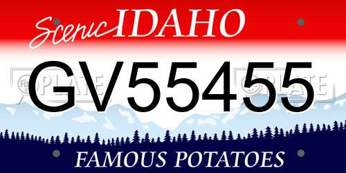 GV55455 Idaho License Plate