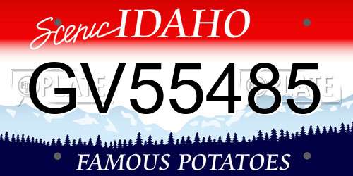 GV55485 Idaho License Plate