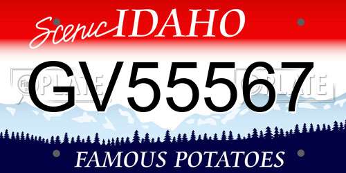 GV55567 Idaho License Plate