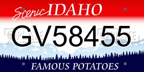 GV58455 Idaho License Plate