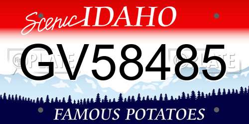 GV58485 Idaho License Plate
