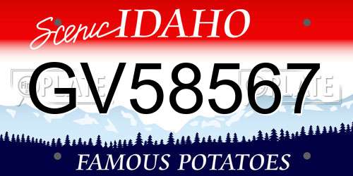 GV58567 Idaho License Plate
